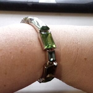 Elegant Green Gemstone Bracelet